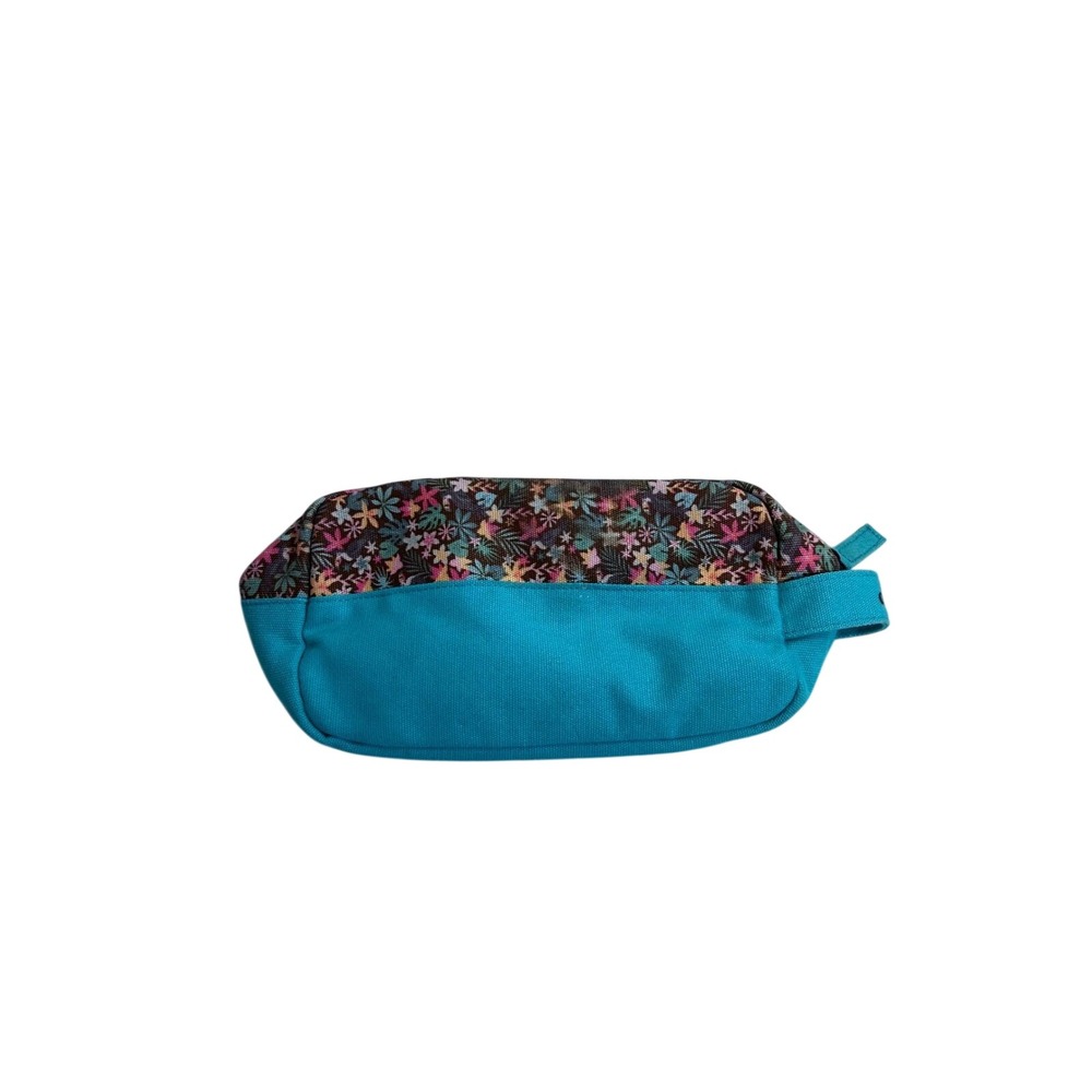 Chubbies Travel Pouch OS Blue Floral Canvas Zippered Organizer Bag Kids
